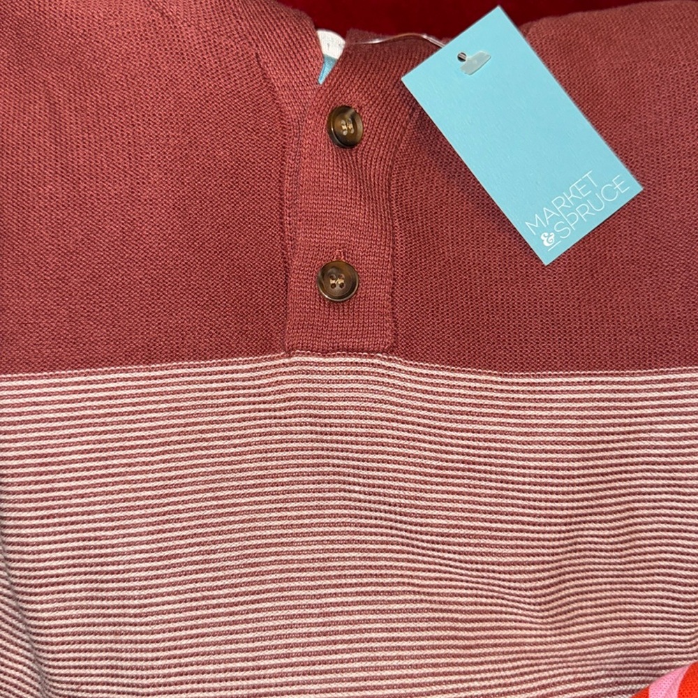 NEW Market‎ & Spruce Henley Pullover Sweater (with hood)